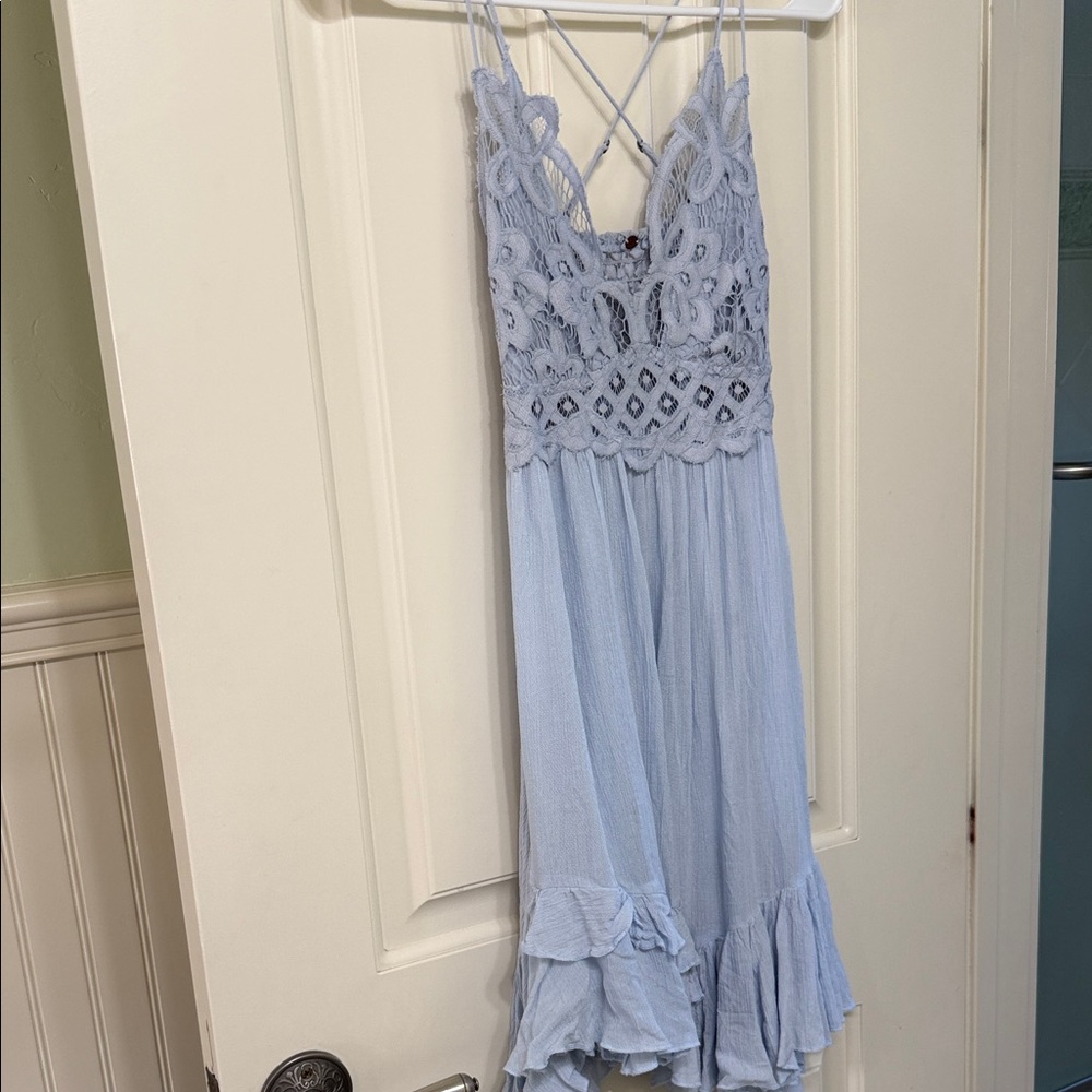 Free People Sky Blue Lace Midi Dress